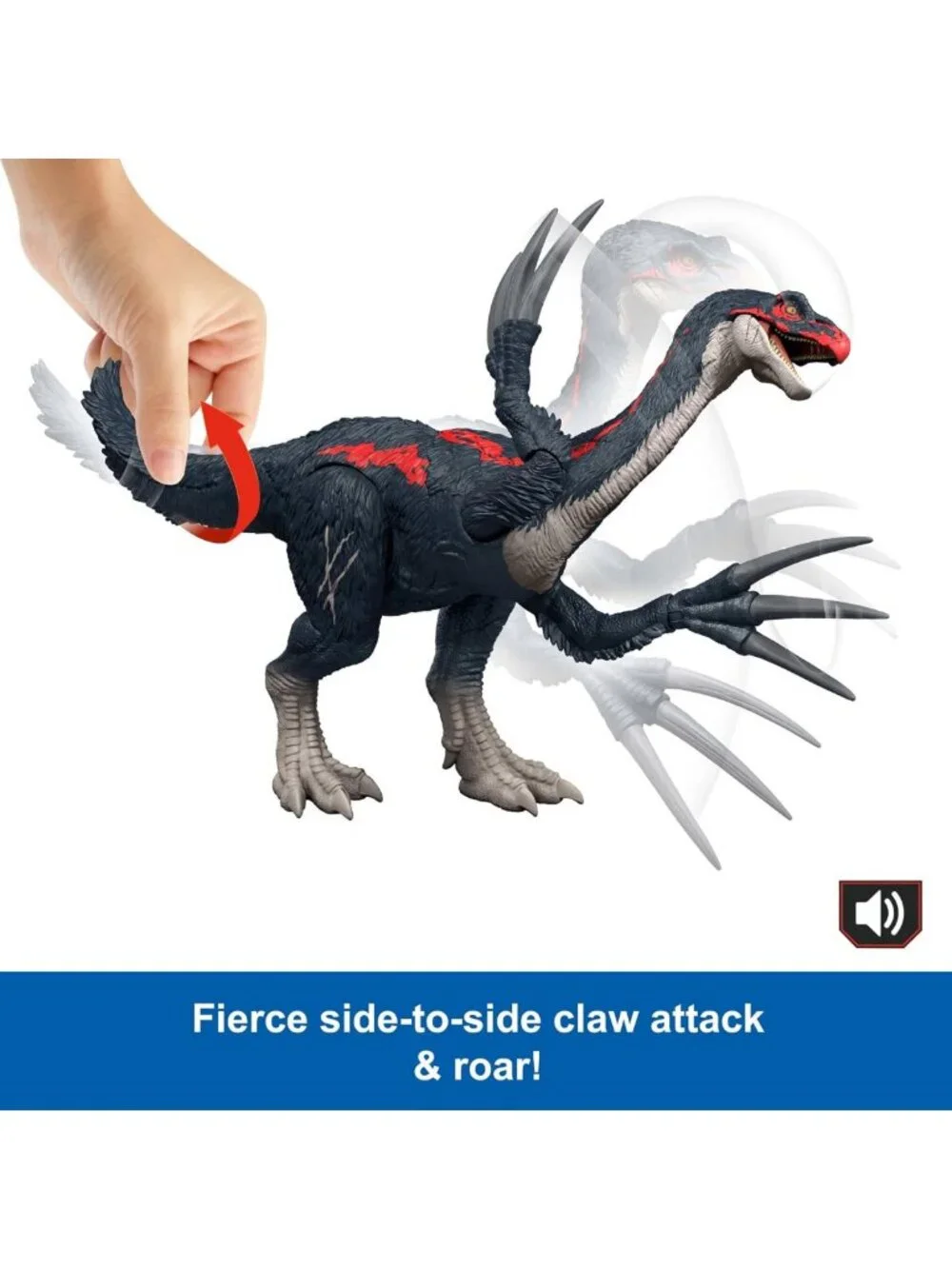 Jurassic World Therizinosaurus Dinosaur Action Figure with Sound & Attack Claws